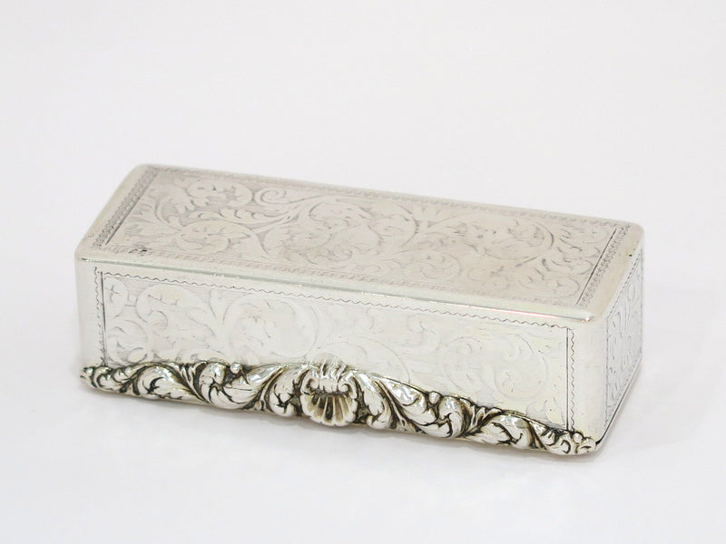 3.25" European Silver Gilt Interior Antique Austrian 1830-1839 Floral Snuff Box