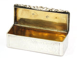 3.25" European Silver Gilt Interior Antique Austrian 1830-1839 Floral Snuff Box