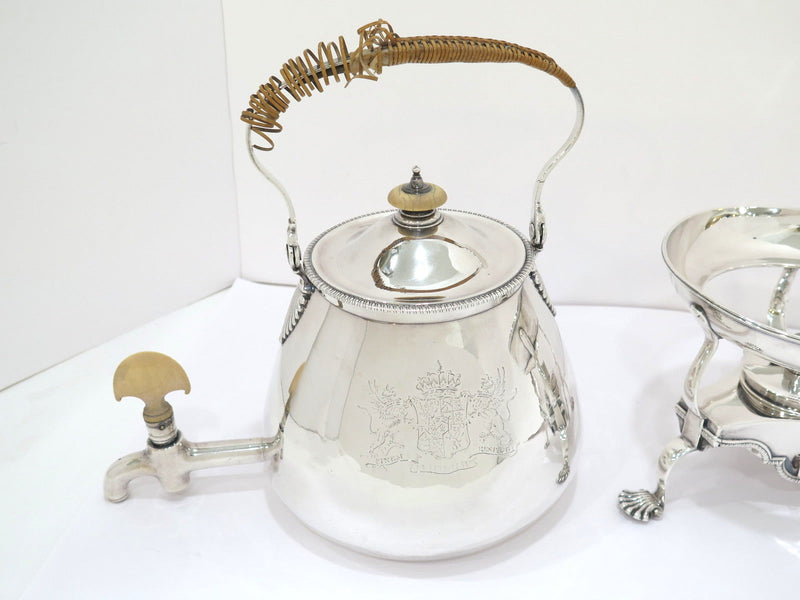 Sterling Silver Antique English 1773 Heraldic Coat of Arms Griffin Samovar