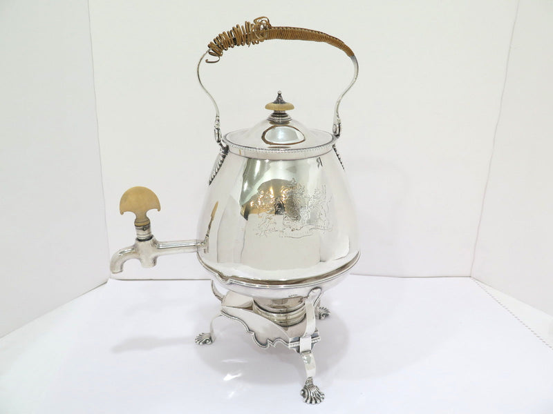Sterling Silver Antique English 1773 Heraldic Coat of Arms Griffin Samovar