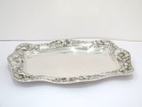 14.5 in Sterling Silver Gorham Antique Poppy Flower Repousse Rectangular Platter