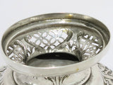 8.75 in - Sterling Silver Antique English Floral Pattern Footed Candy Nut Basket