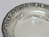 6.25" Sterling Silver S. Kirk & Son Antique Floral Repousse Footed Serving Plate