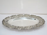 14 in - Sterling Silver S. Kirk & Son Antique Floral Repousse Oval Platter