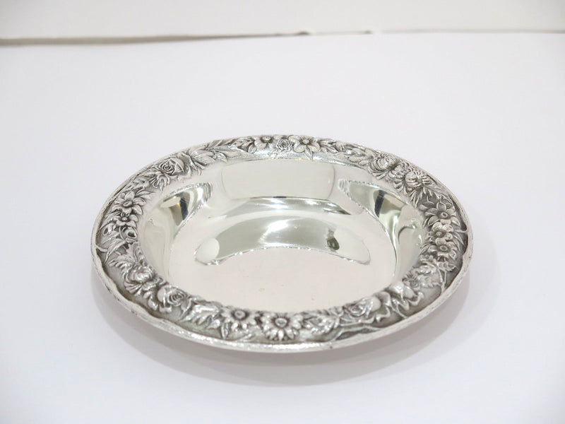 5.5 in - Sterling Silver S. Kirk & Son Antique Floral Repousse Serving Plate