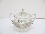 5 pc Sterling Silver S. Kirk & Son Antique Floral Repousse Tea / Coffee Service