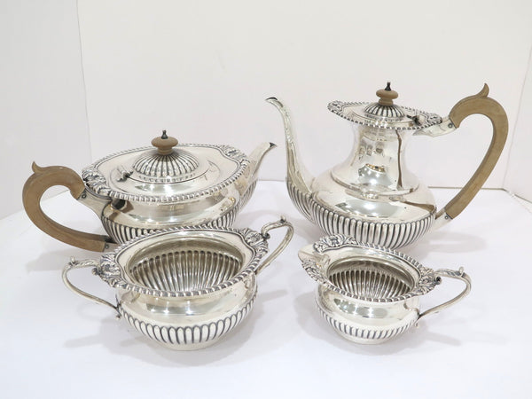 4 pс Sterling Silver Wood Israel Freeman & Son Vintage English Tea / Coffee Set