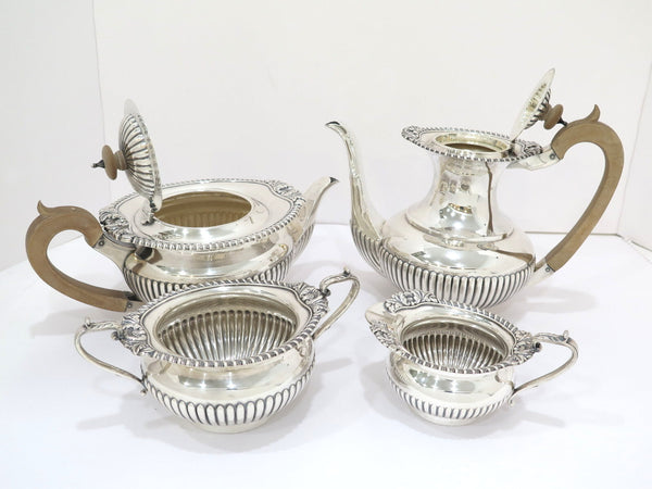 4 pс Sterling Silver Wood Israel Freeman & Son Vintage English Tea / Coffee Set