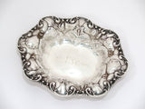 7 in - Sterling Silver Whiting Antique c. 1904 Hibiscus Oval Candy Nut Dish