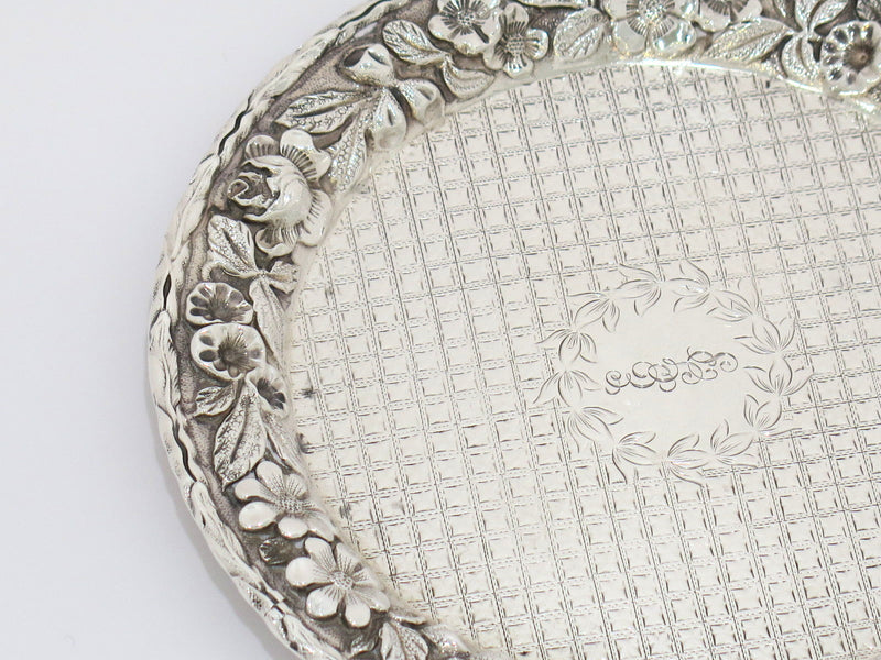 6 in - Sterling Silver S. Kirk & Son Antique Floral Repousse Serving Plate