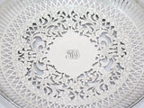 10 in Sterling Silver Roger Williams Antique Floral Openwork Platter w/ Handles