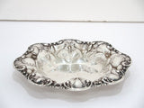 7 in - Sterling Silver Whiting Antique c. 1904 Hibiscus Oval Candy Nut Dish