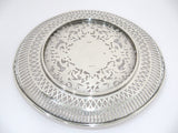 10 in Sterling Silver Roger Williams Antique Floral Openwork Platter w/ Handles