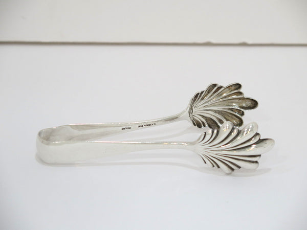 6 in - Sterling Silver S. Kirk & Son Antique Leaf-Shaped Tips Cookie Tongs