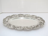 14 in - Sterling Silver S. Kirk & Son Antique Floral Repousse Oval Platter