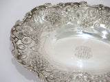 10.25 in Sterling Silver S. Kirk & Son Antique Floral Repousse Oval Serving Bowl