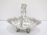 10.5" Sterling Silver Bailey Banks & Biddle Antique Floral Footed Serving Basket