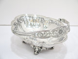 10.5" Sterling Silver Bailey Banks & Biddle Antique Floral Footed Serving Basket