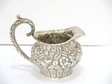 Sterling Silver Jacobi & Jenkins Antique c 1899 Floral Repousse Tea / Coffee Set