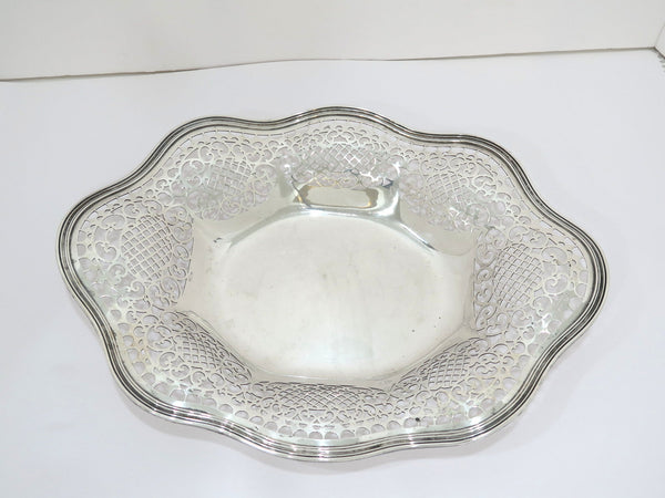 15 3/8" Sterling Silver Tiffany & Co. Antique Scroll Openwork Wavy Serving Bowl