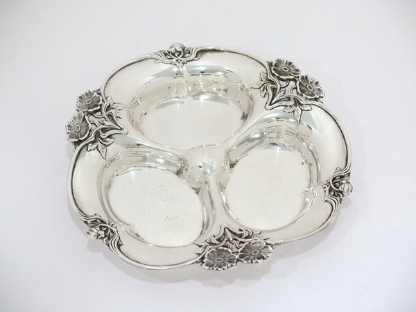 6 5/8 in Sterling Silver Theodore B. Starr Antique Poppy 3-section Serving Dish