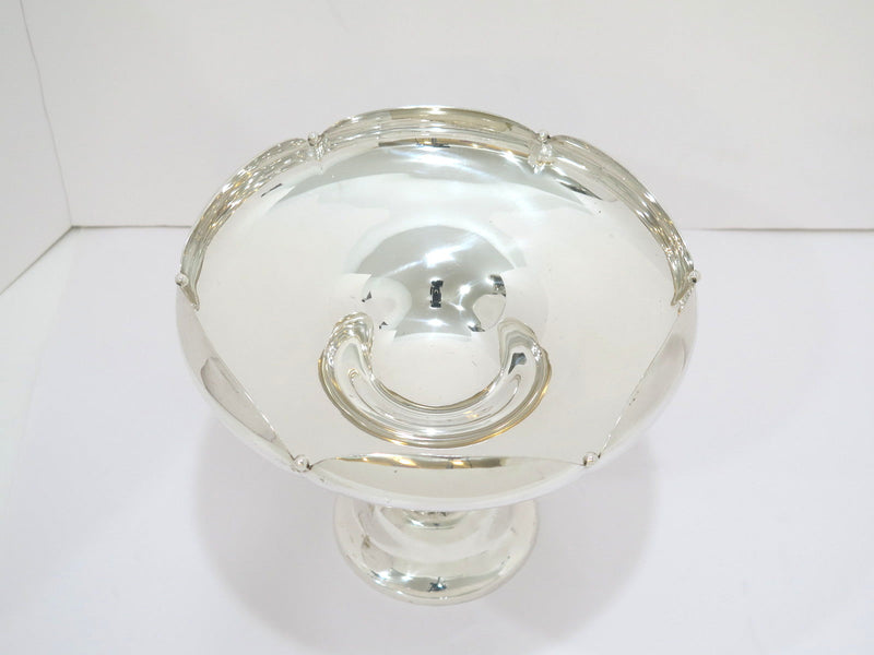 9.25 in - Sterling Silver Antique American Floral-Shaped Foot Wavy Rim Tazza