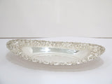 13 3/8 in - Sterling Silver Stieff Vintage Floral Repousse Oval Serving Dish