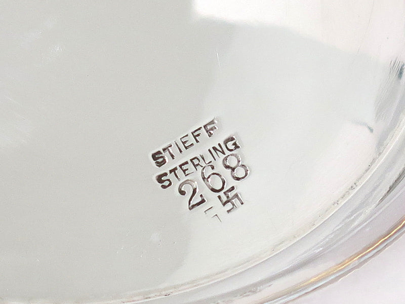 11.5 in Sterling Silver Stieff Antique American 1928 Floral Repousse Footed Bowl