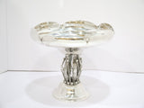 9.25 in - Sterling Silver Antique American Floral-Shaped Foot Wavy Rim Tazza