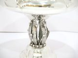 9.25 in - Sterling Silver Antique American Floral-Shaped Foot Wavy Rim Tazza