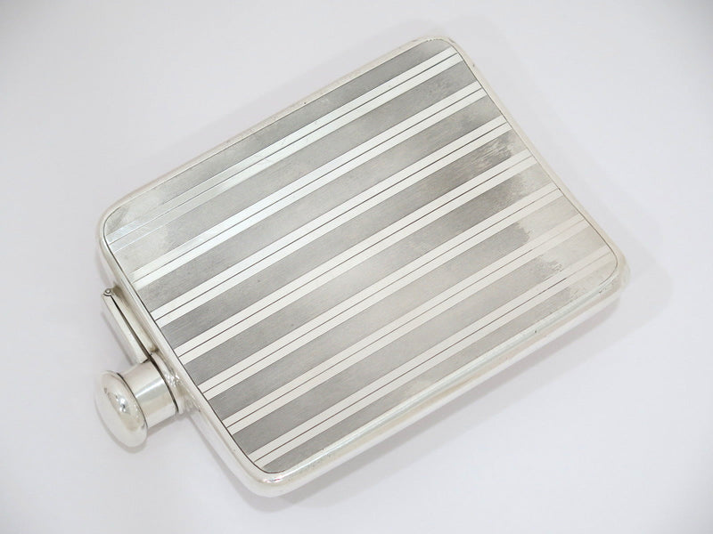 6.25 in - Sterling Silver Tiffany & Co. Antique Striped Flask