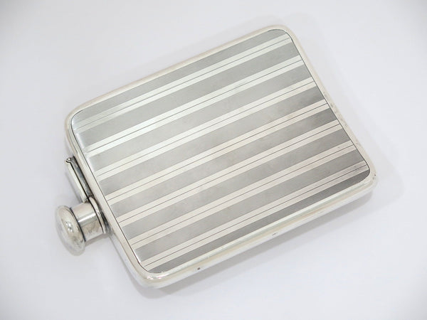 6.25 in - Sterling Silver Tiffany & Co. Antique Striped Flask
