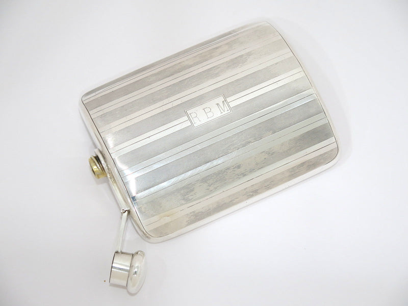 6.25 in - Sterling Silver Tiffany & Co. Antique Striped Flask