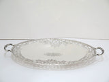 14" Sterling Silver Kirkpatrick Antique Scroll Openwork Oval Platter w/ Handles