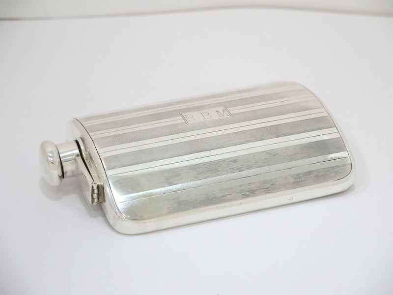 6.25 in - Sterling Silver Tiffany & Co. Antique Striped Flask