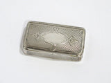 2 5/8 in - Sterling Silver Gilded Interior Antique English c. 1820 Snuff Box
