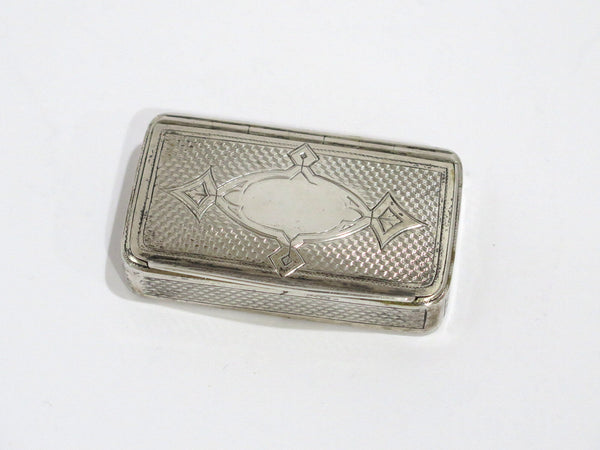 2 5/8 in - Sterling Silver Gilded Interior Antique English c. 1820 Snuff Box