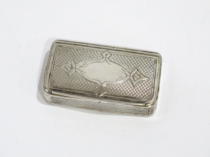 2 5/8 in - Sterling Silver Gilded Interior Antique English c. 1820 Snuff Box