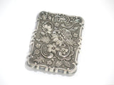 3 5/8 in - Sterling Silver Antique English Battle Abbey Sussex Floral Card Case