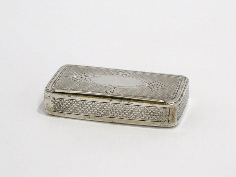 2 5/8 in - Sterling Silver Gilded Interior Antique English c. 1820 Snuff Box