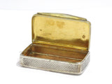 2 5/8 in - Sterling Silver Gilded Interior Antique English c. 1820 Snuff Box