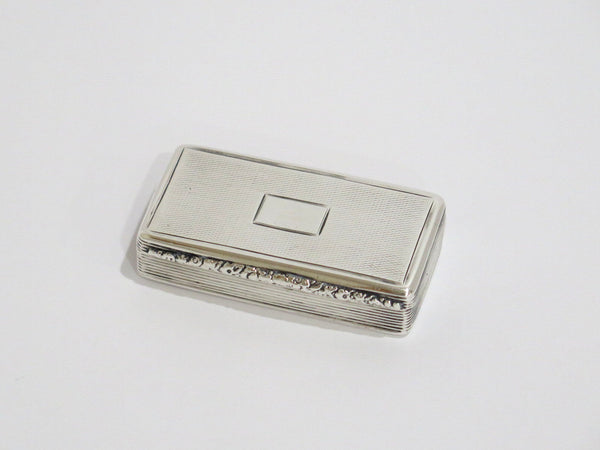 2.75 in - Sterling Silver Gilded Interior Antique English Snuff Box