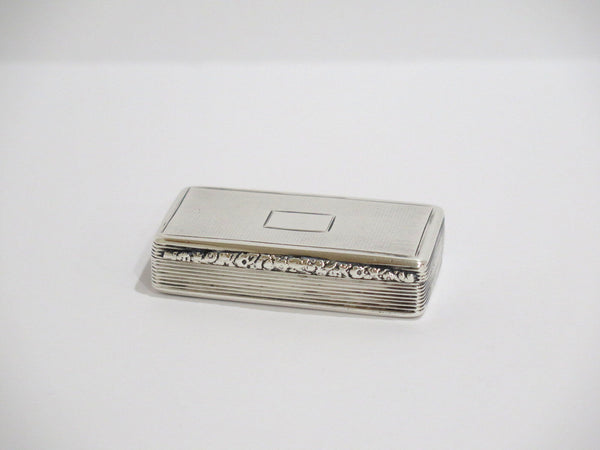 2.75 in - Sterling Silver Gilded Interior Antique English Snuff Box