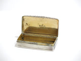 2.75 in - Sterling Silver Gilded Interior Antique English Snuff Box