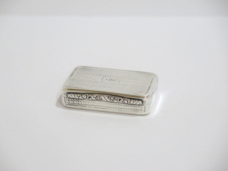 2 3/8 in - Sterling Silver Gilded Interior Antique English Snuff Box