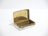 2 3/8 in - Sterling Silver Gilded Interior Antique English Snuff Box