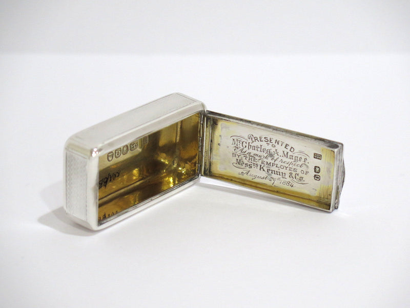 2.5 in Sterling Silver Gilded Interior Antique English London 1811 Snuff Box