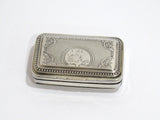 2 7/8 in - Sterling Silver Albert Coles & Co. Antique c. 1871 Ornate Snuff Box