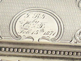 2 7/8 in - Sterling Silver Albert Coles & Co. Antique c. 1871 Ornate Snuff Box