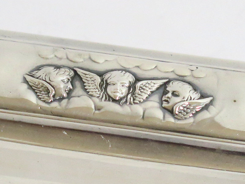 3.25 in - Sterling Silver Antique English Birmingham Three Cupids Snuff Box